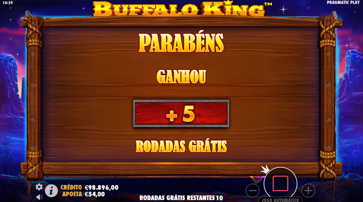 Prévia da análise da slot Buffalo King #4